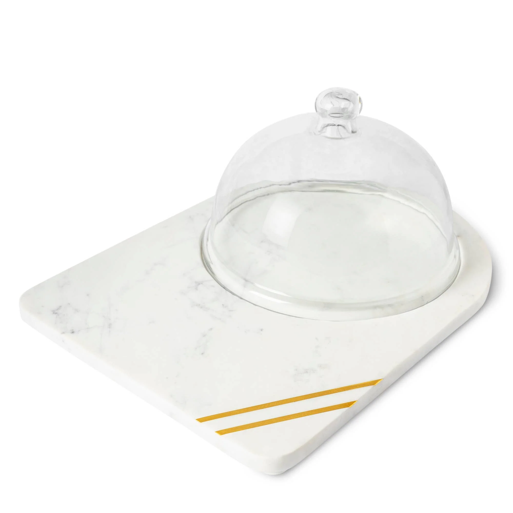 Gauri Kohli: Bavaria Marble Cheese Board with Glass Cloche - Image 4